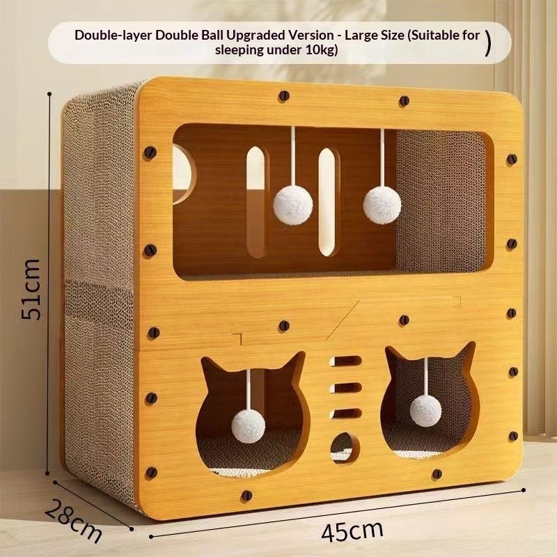 3-Layer Cat Scratching Board House