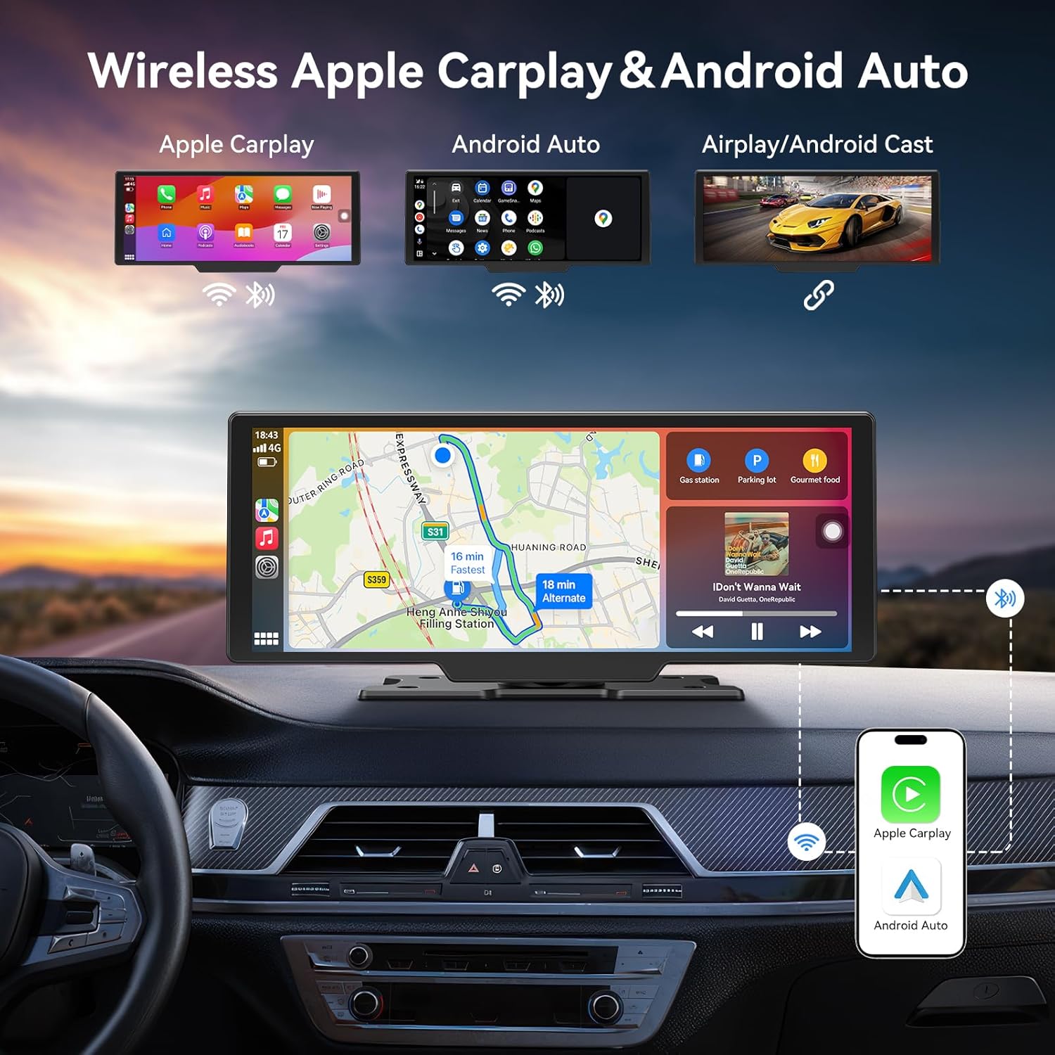 Carvera Smart 10.26 CarPlay & 4K Dual-Dash Cam System