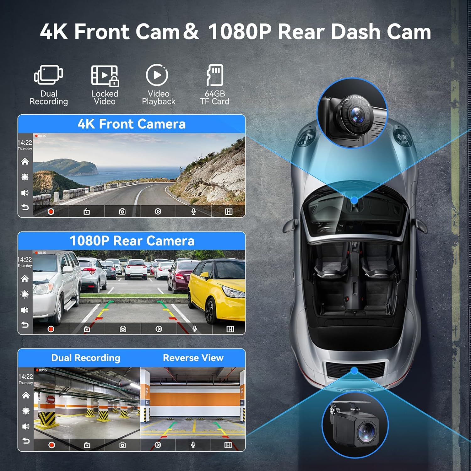 Carvera Smart 10.26 CarPlay & 4K Dual-Dash Cam System