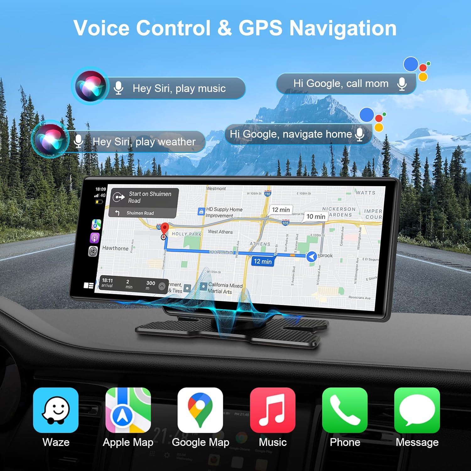 Carvera Smart 10.26 CarPlay & 4K Dual-Dash Cam System