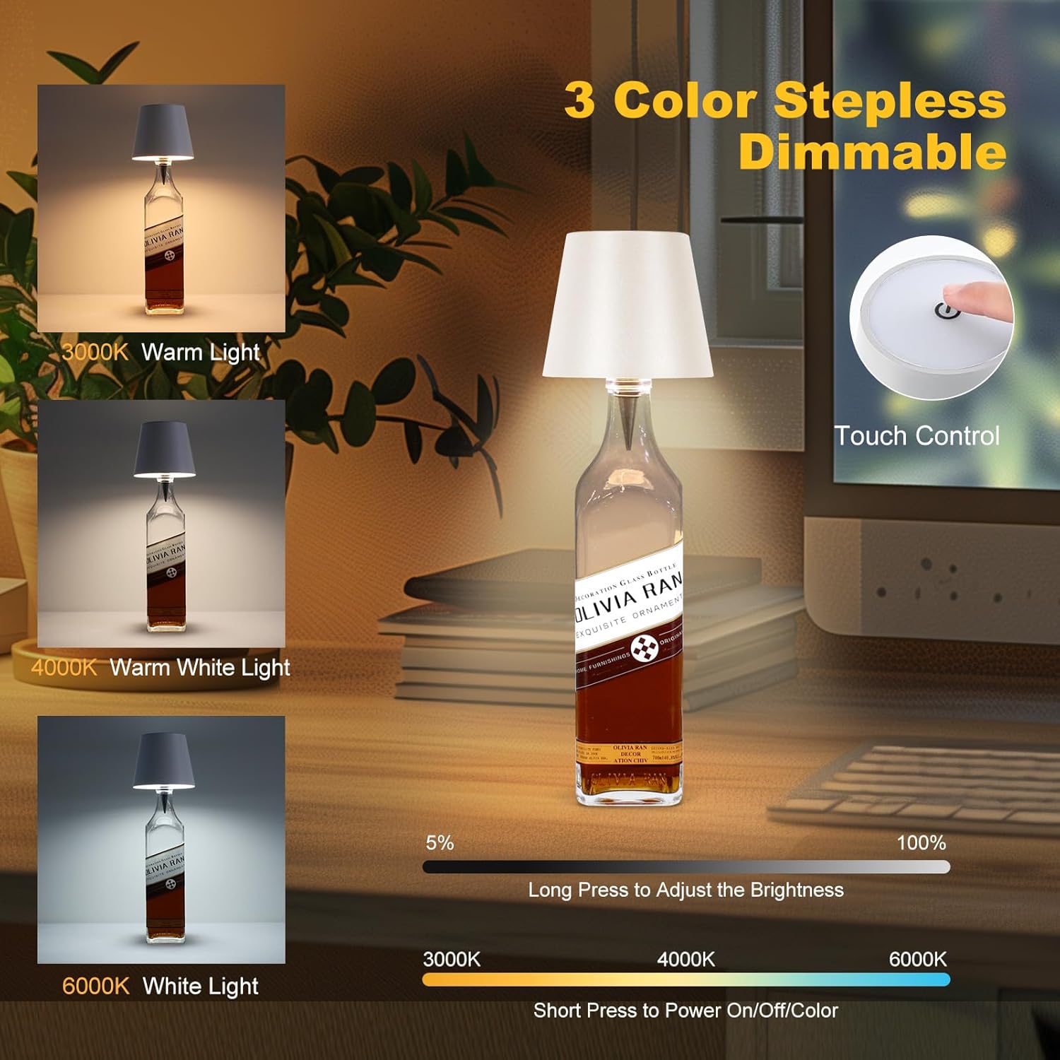 BottleGlow™ Luxe Ambient Touch Lamp