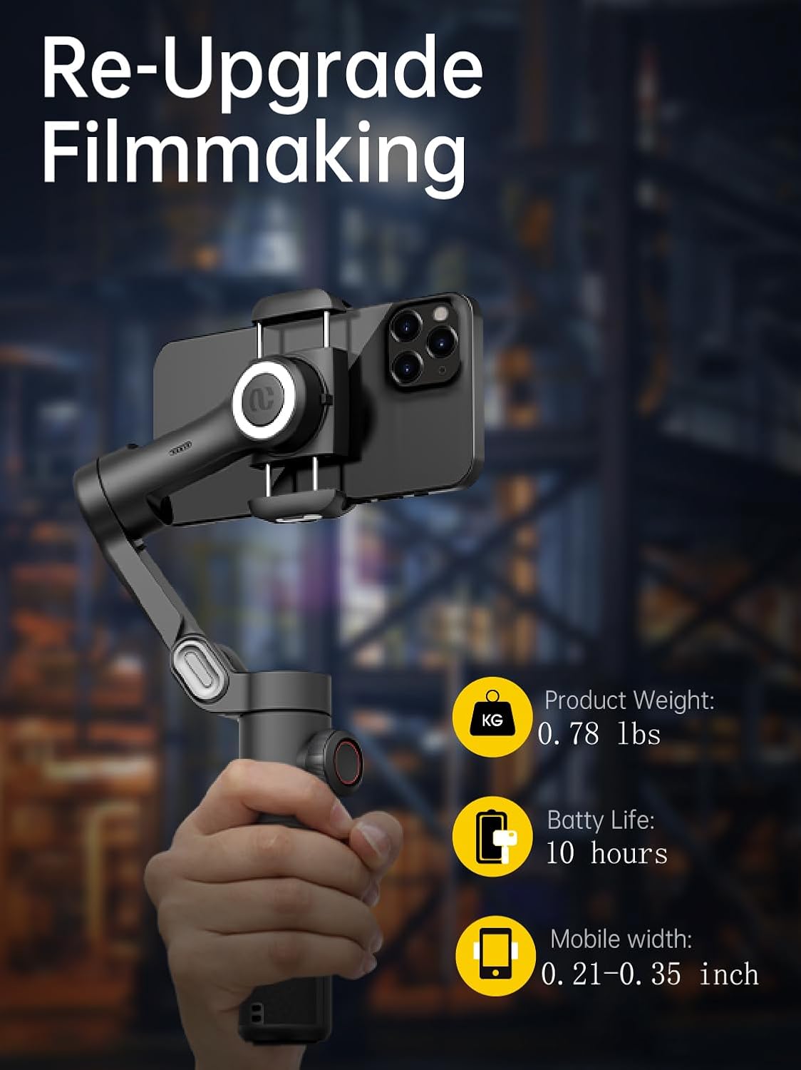 AOCHUAN Smart XE – 3-Axis Foldable Smartphone Gimbal with Gesture