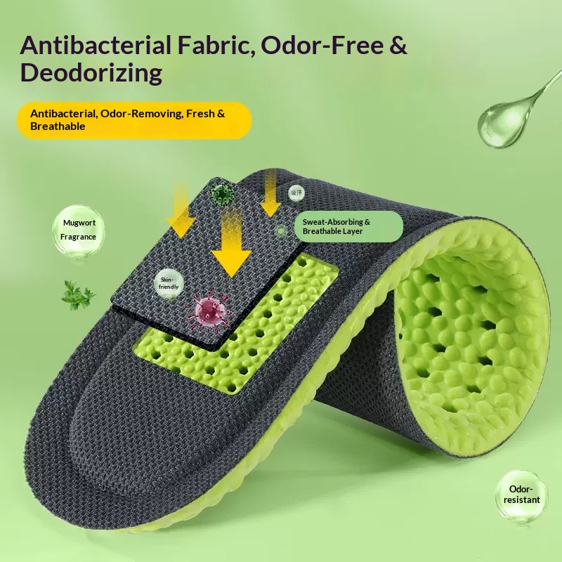 Insoles Anti-Odor Antibacterial Breathable PU Sweat-absorbing Soft