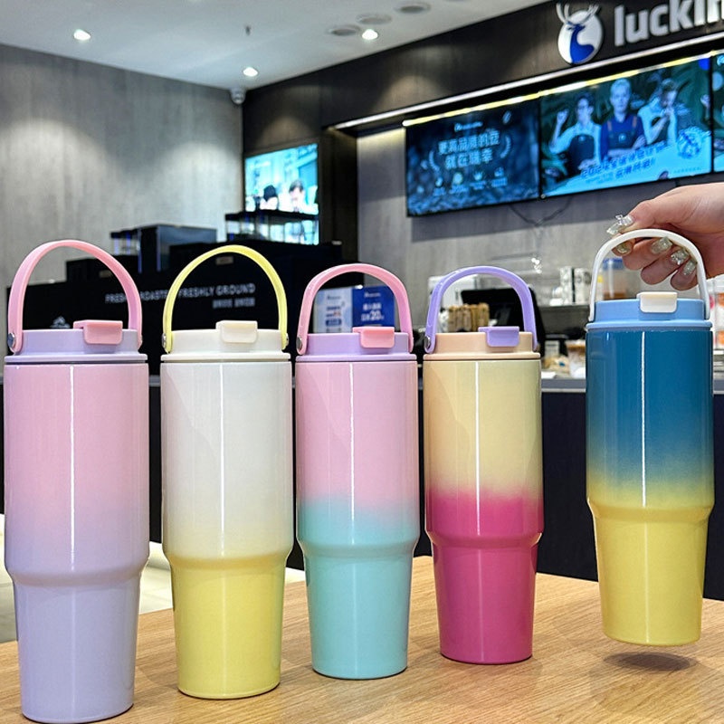 30oz Gradient Outdoor Car Tumbler with Handle