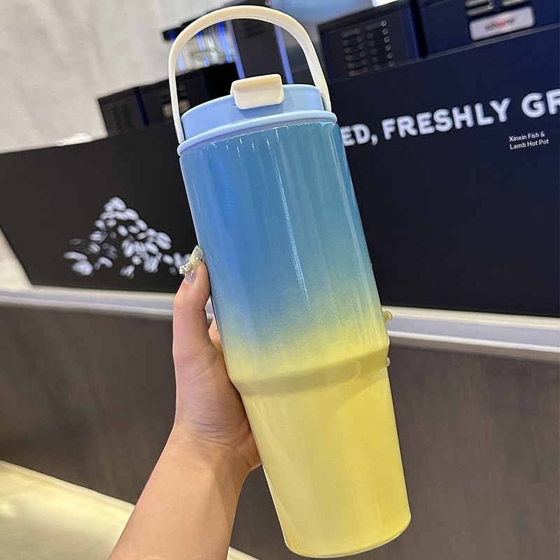 30oz Gradient Outdoor Car Tumbler with Handle