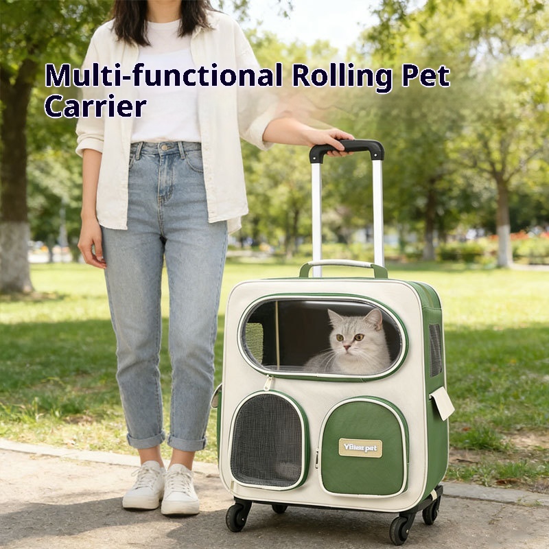 Multifunctional Rolling Pet Backpack