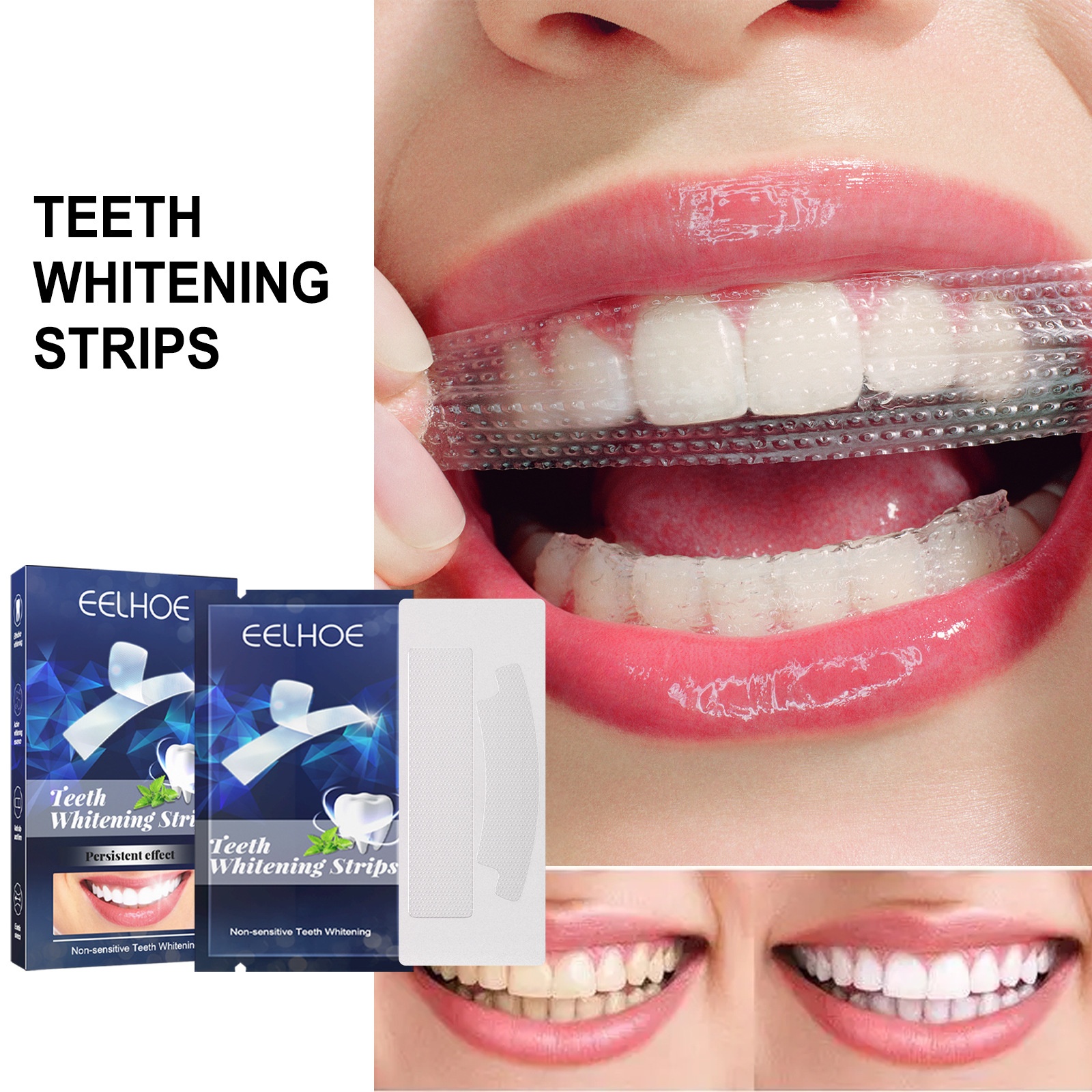 Eelhoe Teeth Whitening Strips Clear Stains Fresh Breath Gentle Care