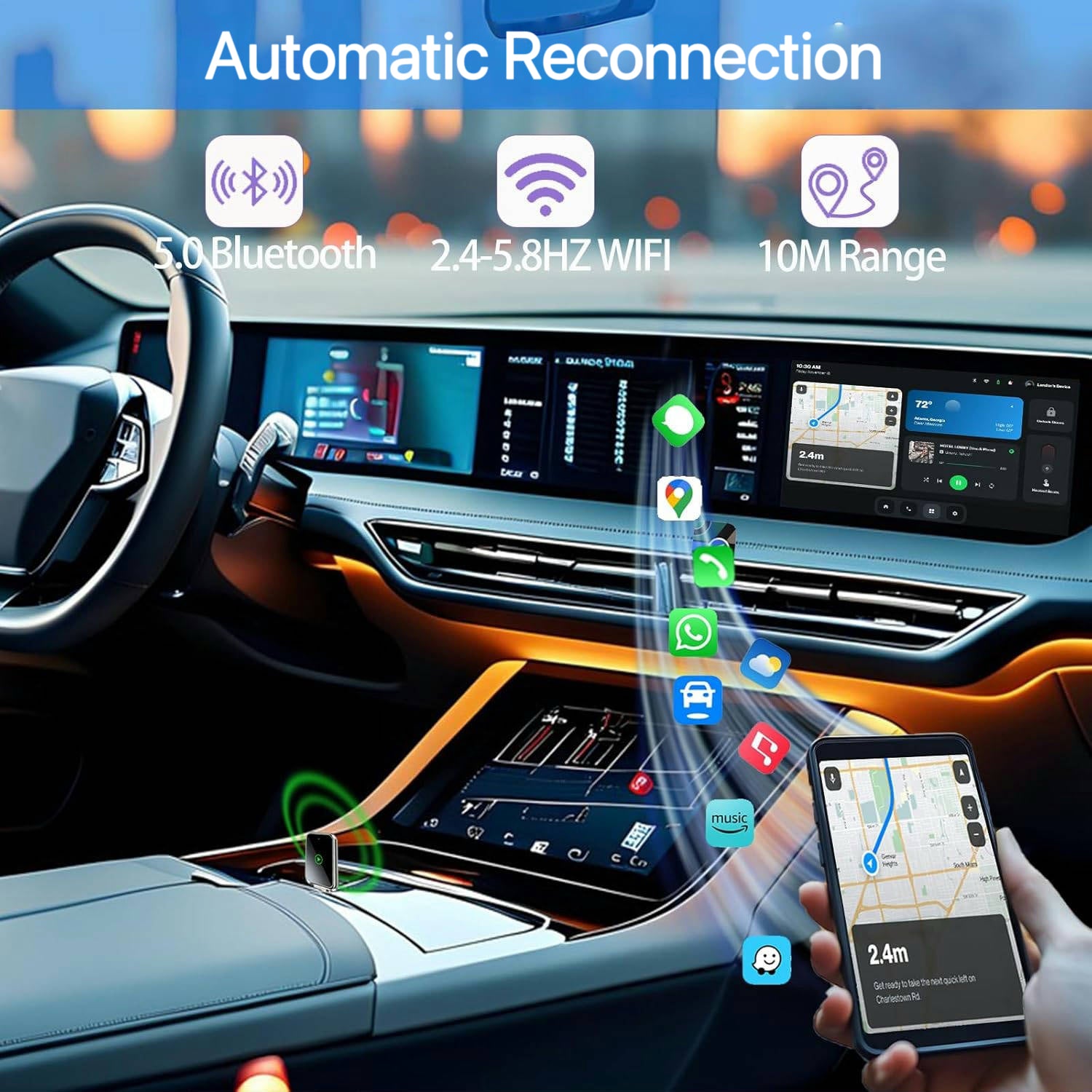WireFree CarPlay Adapter – Wireless Freedom for CarPlay & Android Auto