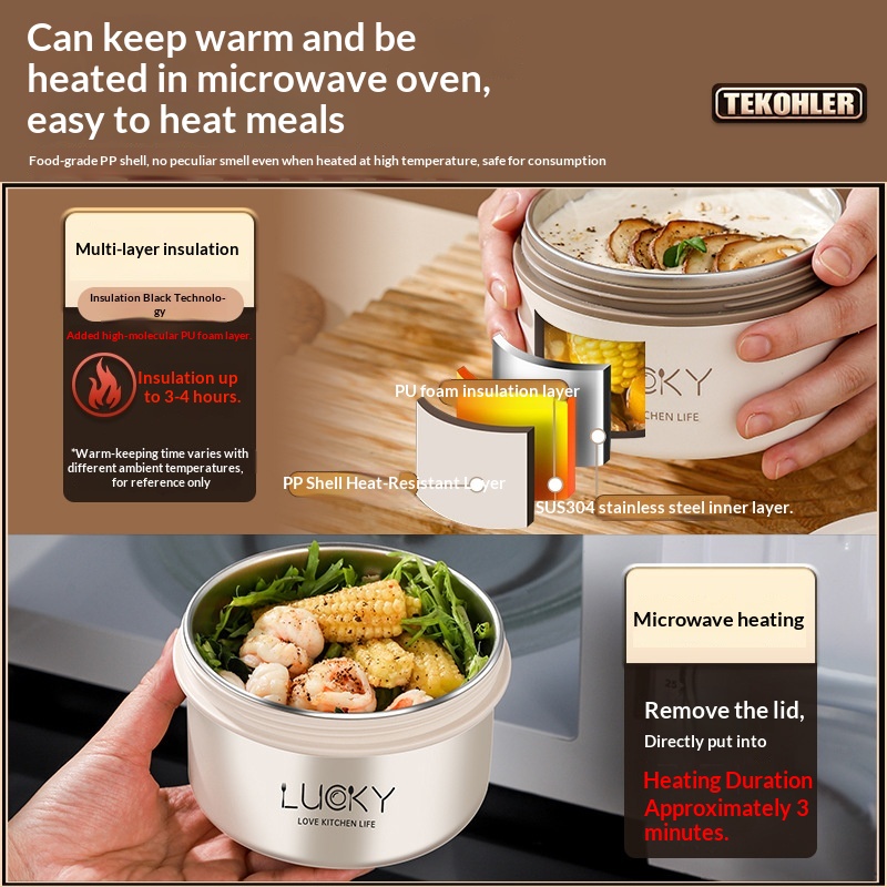 Stainless Steel Microwaveable Insulated Lunch Box