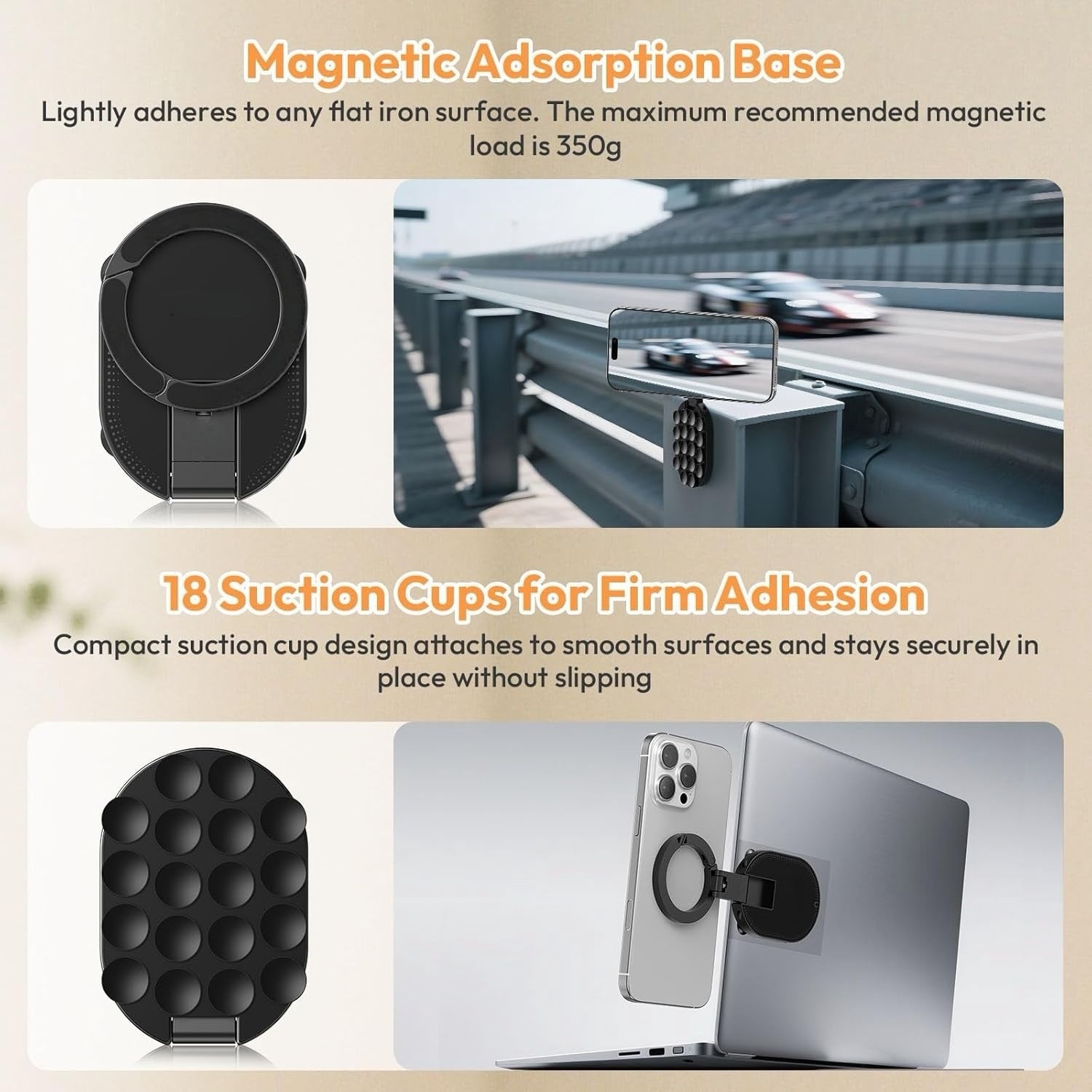 Double-Sided Suction & Magnetic Phone Holder