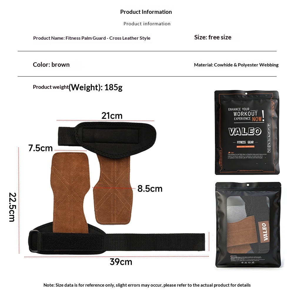 VALEO Cowhide Weightlifting Palm Protector Grips