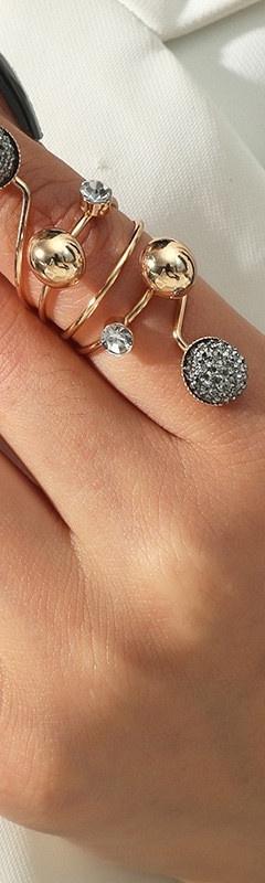 Metal Ball Bead Adjustable Ring