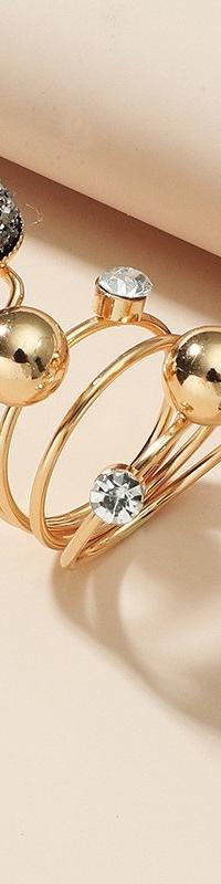 Welded Copper Bead Ring, Adjusts to Fit Any Finger — side view