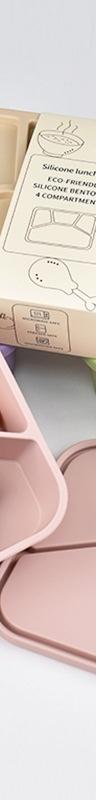 Four-Compartment Silicone Bento Box for Leak-Free Lunches