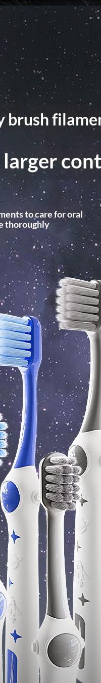 Astronaut Kids' Soft-Bristle Toothbrush 6-Pack, Ages 6-12 — top view