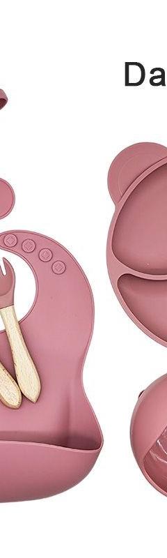 Cat Ear Silicone Baby Tableware 6-Piece Set