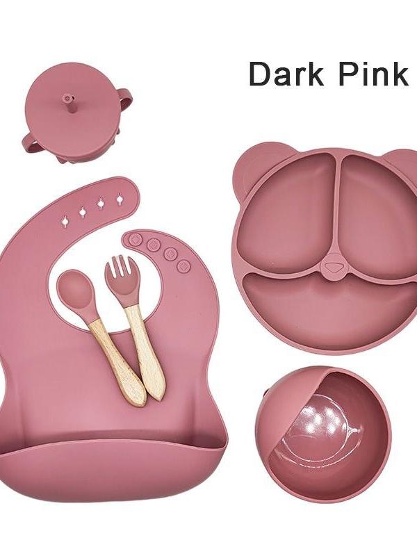 Cat-Ear Silicone Baby Feeding Set — No-Tip Suction Base