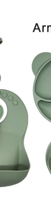 Cat-Ear Silicone Baby Feeding Set — No-Tip Suction Base — detail view