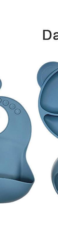 Cat-Ear Silicone Baby Feeding Set — No-Tip Suction Base — in use