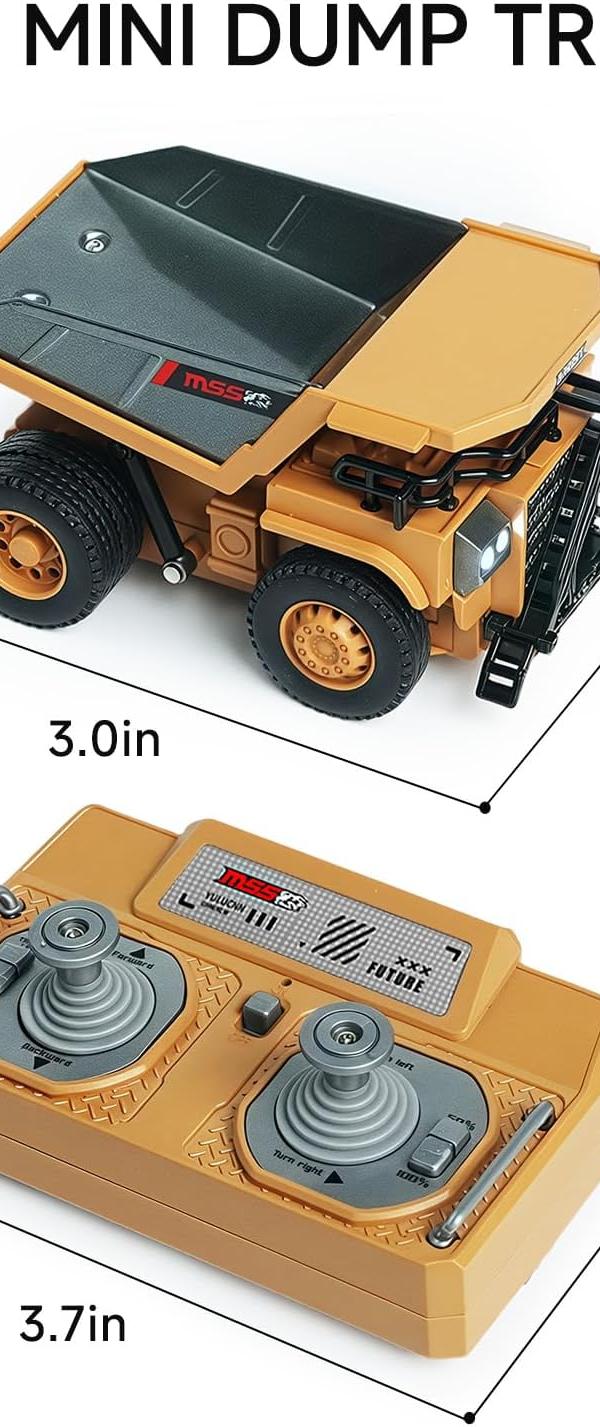 MicroCrew Mini RC Construction Fleet: Dump Truck, Digger & More