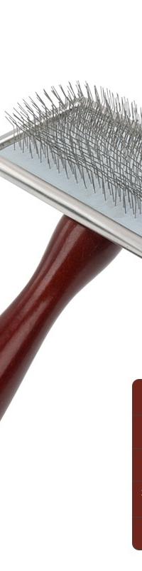 Wooden-Handle Pet Brush for Shed-Free Cats and Dogs — detail view