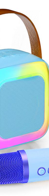KaraParty Mini Pocket Karaoke Speaker With Mic — in use