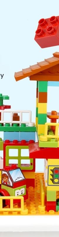 Kids' Build-and-Play Block Table for Big & Small Bricks — side view