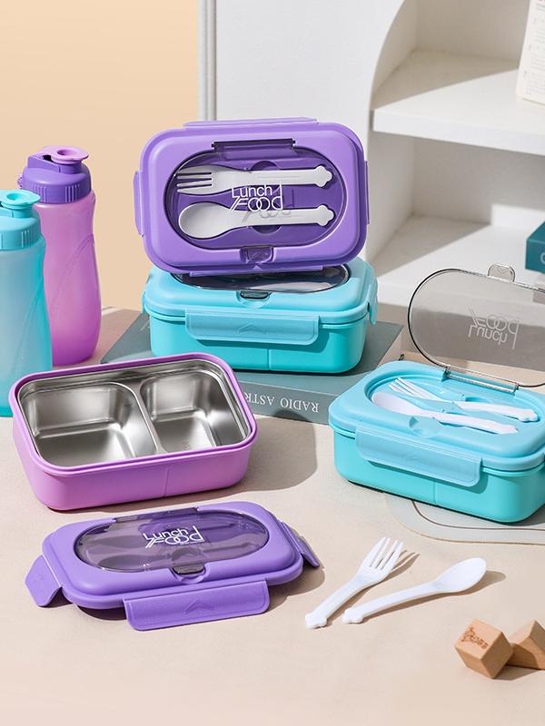 Stackable Stainless Steel Bento Lunch Box with Cutlery