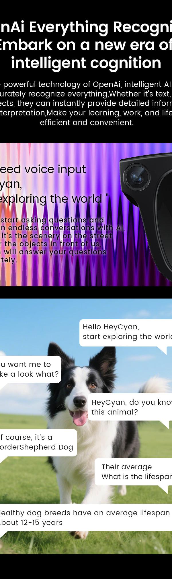 CyanVue Smart Glasses: Hands-Free Camera, Calls & Music
