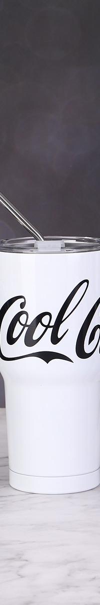 Contour Stainless Tumbler with Straw, Fits Car Cup Holders — side view