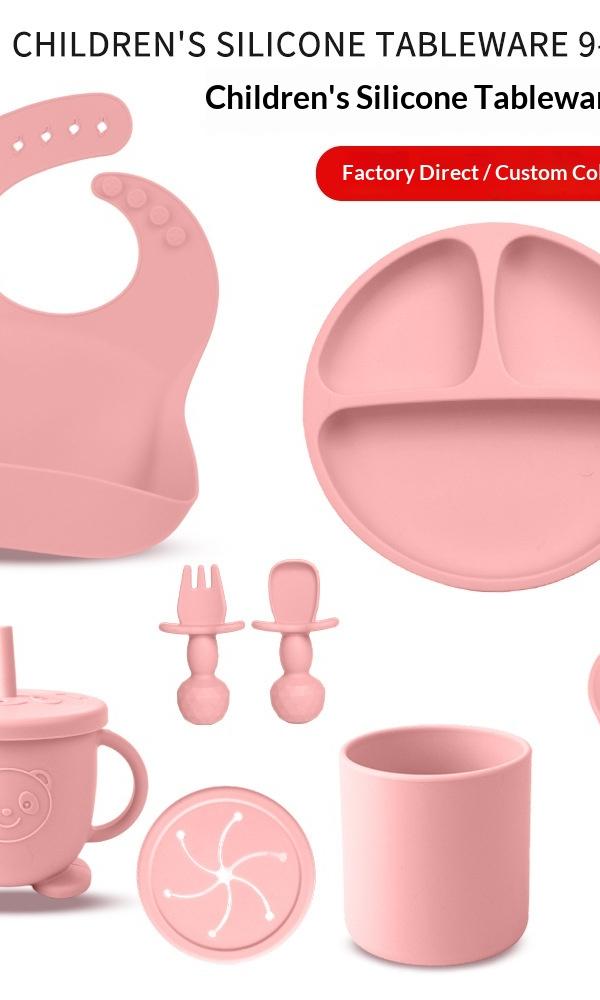 10-Piece Silicone Baby Feeding Set with Suction Bowls