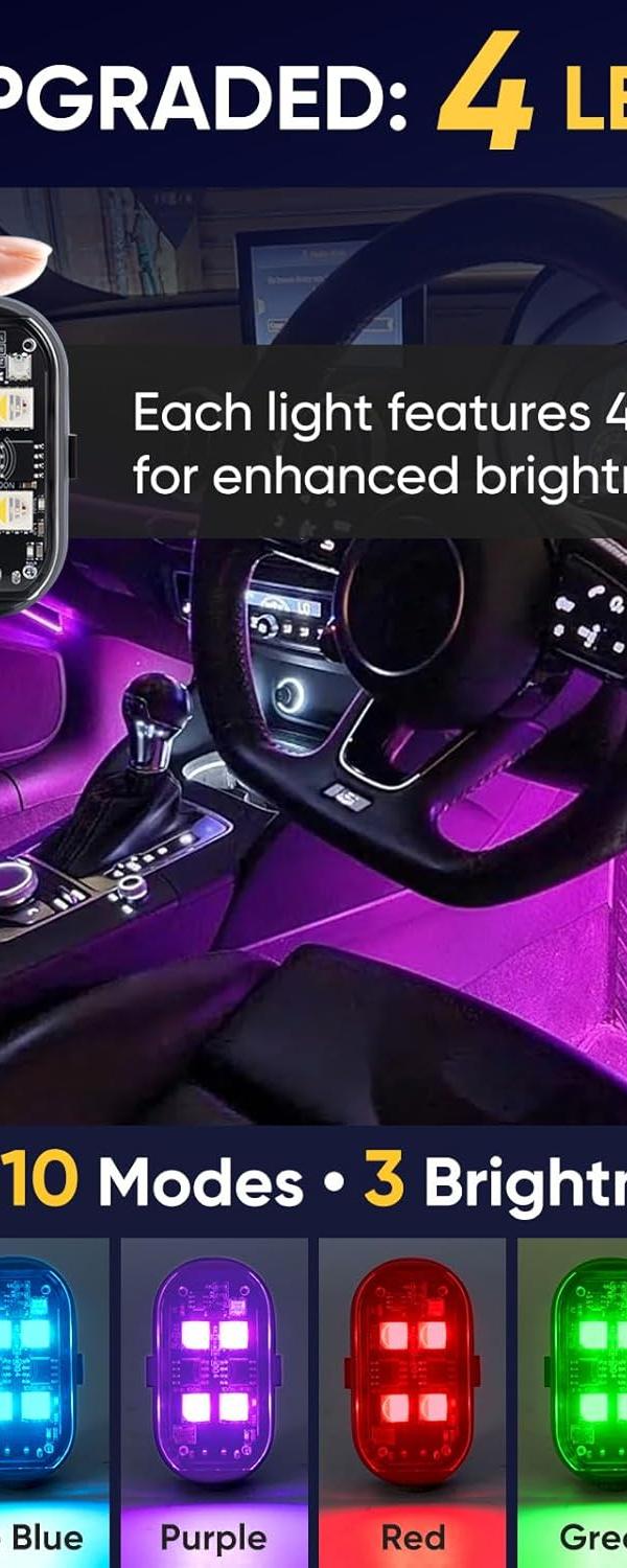 LumeX Flux Wireless RGB Lights for Cars, Bikes & Drones