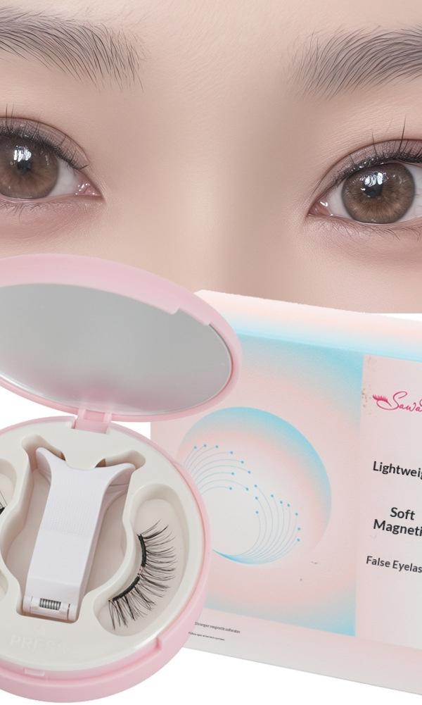 SawaBe Magnetic Lashes: Natural 23mm Look, No Glue Needed