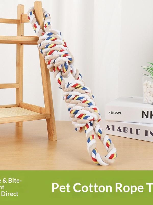 Knotted Cotton Rope Tug Toy for Playful Pullers
