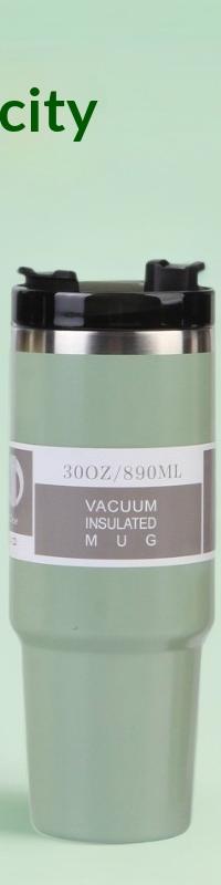 30oz Insulated Sipper Tumbler with Twist-Shut Flat Lid — in use