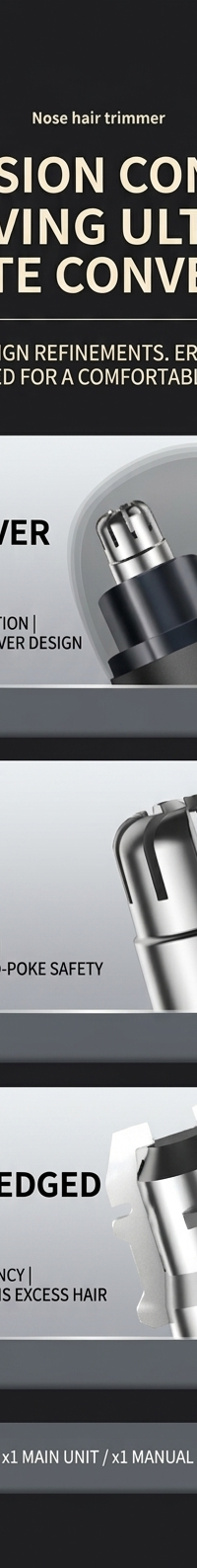 Konka Pocket Nose Hair Trimmer for Painless Grooming — packaging