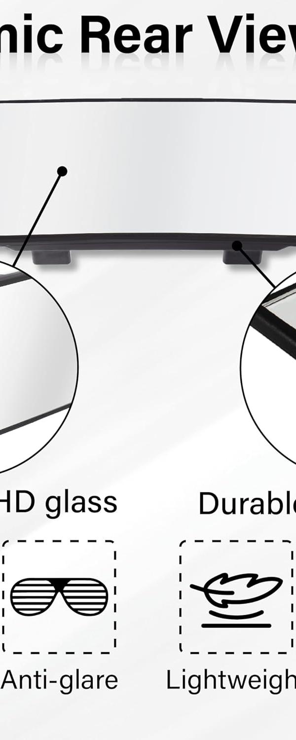 SnapView Clip-On Panoramic Mirror for Wider Blind-Spot Views