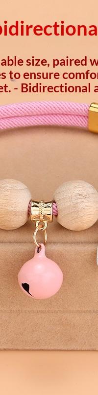 Camphor Wood Cat Collar with Natural Flea Defense & Bell — in use