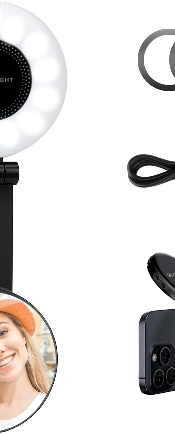SnapLite Pro Magnetic Selfie Light With Mirror & CRI 95+ Glow