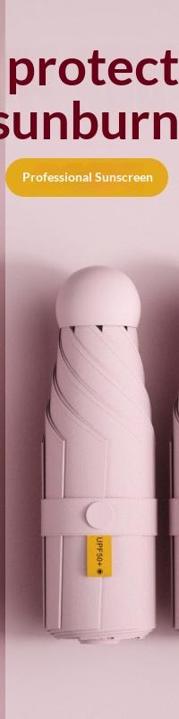 Capsule UPF50+ Umbrella for Sun and Rain, Folds to Your Palm — side view