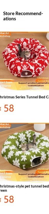 Foldable Donut Tunnel Cat Bed for Cozy Burrowing Naps — in use