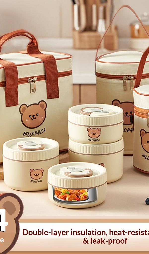 Round Insulated Steel Lunch Box That Keeps Meals Hot