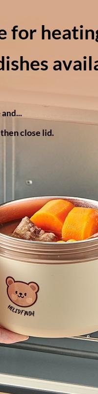 Round Insulated Steel Lunch Box That Keeps Meals Hot — side view