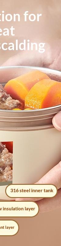 Round Insulated Steel Lunch Box That Keeps Meals Hot — detail view