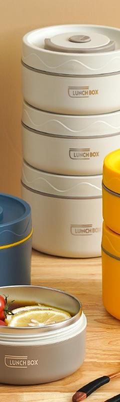 304 Stainless Steel Insulated Round Lunch Box
