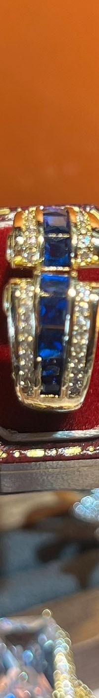Sparkling Zircon Copper Ring, Adjustable for Any Finger — top view