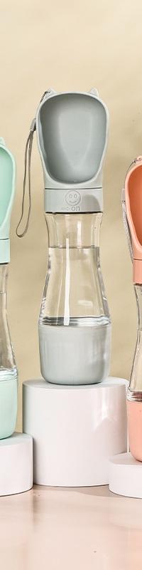 Leak-Free Pet Water Bottle & Travel Feeder Cup — side view