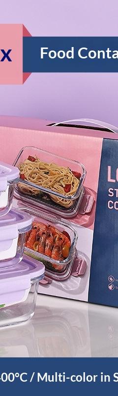 Glass Food Storage Lunch Box 3-Piece Gift Set