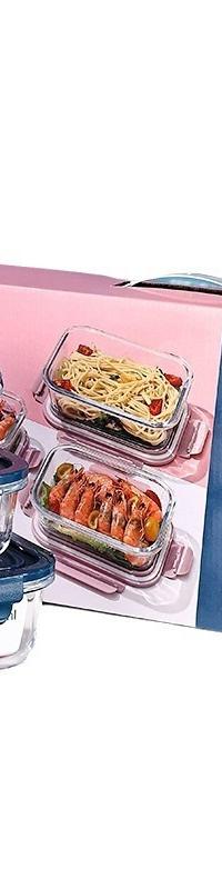 Leakproof Glass Meal-Prep Containers, 3-Piece Set — top view