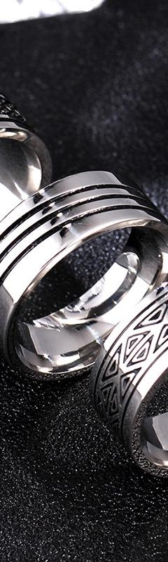 Men's Stainless Steel Retro Fish Scale Ring